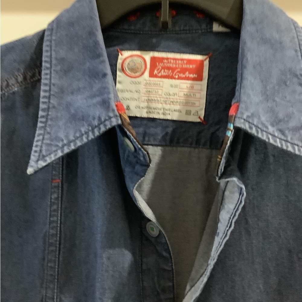 Robert Graham long sleeve jean shirt, new without tags